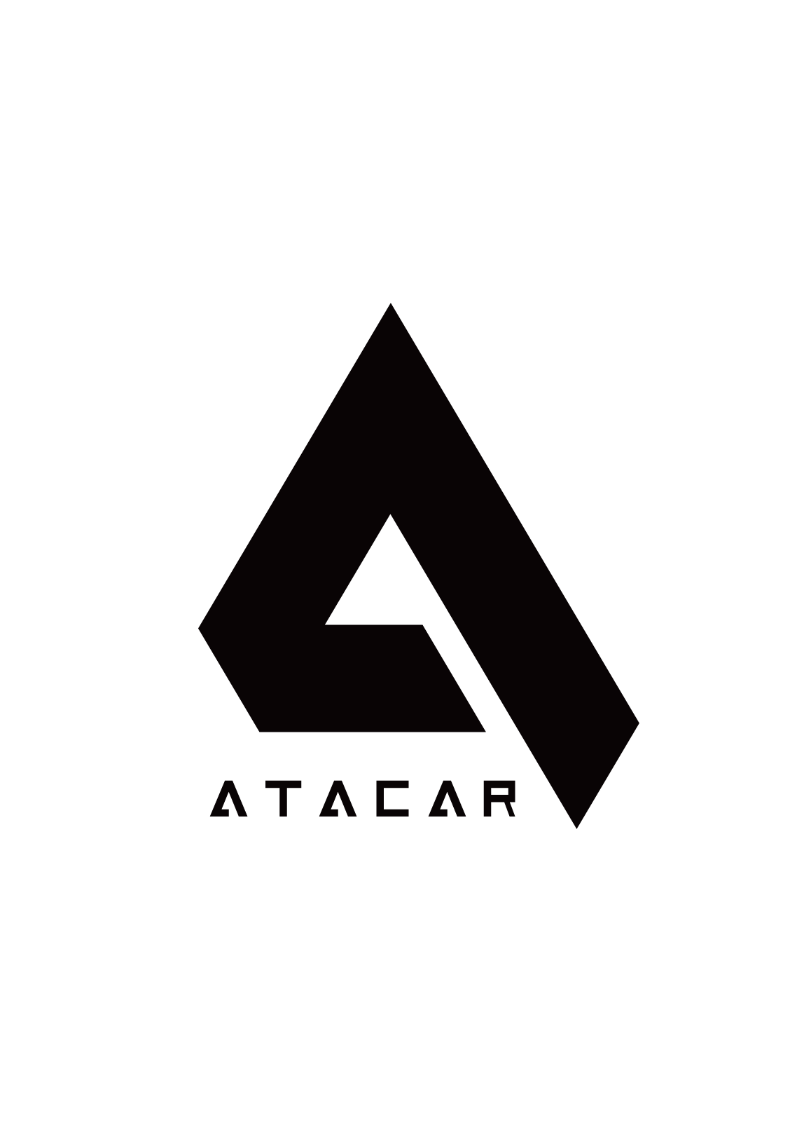 Black geometric logo with 'Atacar' text on a white background